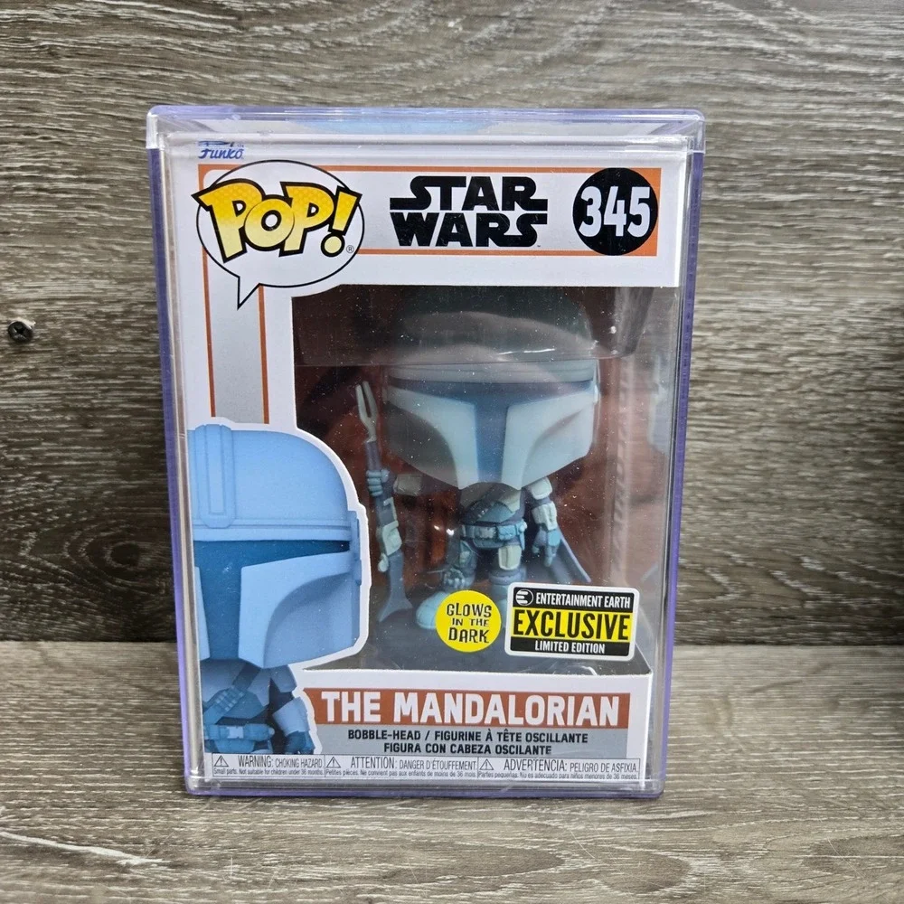 Funko Pop! Star Wars Lot - Yoda + Mandalorian- Glow Walgreens + EE Exclusive 2